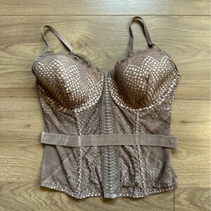 Victoria's Secret Gray / Brownish Hook & Eye Corsets / Bustier for Women 36/D